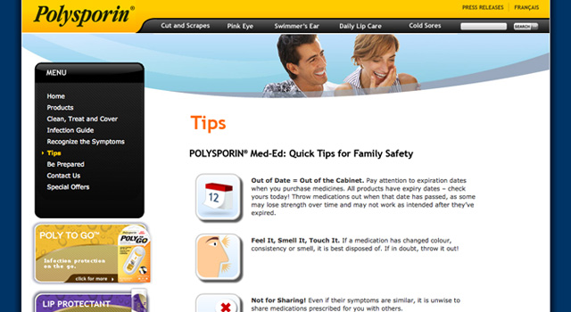 Polysporin.ca Website